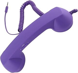 TOPINCN Retro Radiation Proof Cell Phone Handset with USB C for Smartphone, HD Audio Receiver for Mobile, ABS Material (Purple)