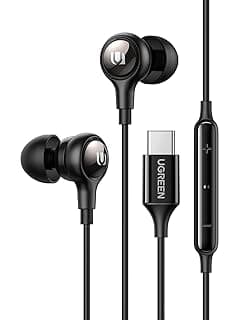 UGREEN Type C Earphones, In-ear Headphones with Microphone USB C Wired Earphones for iPhone Air/17/17Pro Max, Samsung S24/S23 Ultra, S22/S22 Ultra, Huawei, Xiaomi,Google, Redmi Note 12, Oneplus
