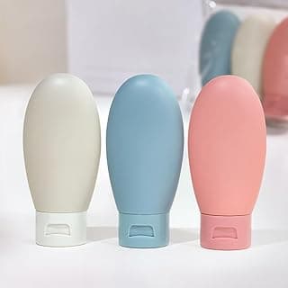 ECVV ECVV 3 Pack Portable Travel Bottles for Toiletries, Leakproof Refillable Liquid Containers for Shampoo, Body Lotion, Hair Conditioner, 60ml/2.02oz