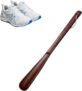 GoodTool Shoe Horn, Long Wooden Handle, With Cord, Shoe Accessory, Household Shoe Horn, Suitable for Men's, Women's, Seniors, and Children's Boots (Red)