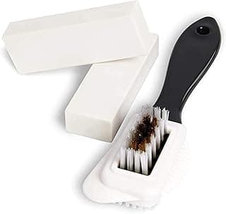 Coocicyi Professional Suede Shoe Cleaner Kit. Suede & Nubuck 4-Way Brush with Extra 2 Erasers for Shoes & Boots. Suede & Nubuck Cleaning Essential Kit for Napped Leather Coats, Furniture, Seats, Sneakers