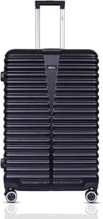 MNUK Destiny Carry-on Luggage | Hardside Soft Handle Trolley with TSA Lock | 360° 4 Wheeler (Black, Checked Luggage 28- Inch)