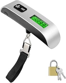 MOMENT MOMENT Digital Hanging Luggage Scale Portable Handheld Baggage Scale With Small Mini Key Lock For Travel Suitcase Scale For Traveling With Lcd Display 50Kg/110Lb