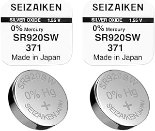 Seizaiken SEIZAIKEN 371 SR920SW Button Cell Battery 1.55 V Silver Oxide 0% Mercury 100% Made in Japan Pack of 2