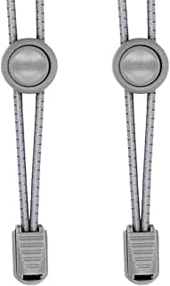 YOCZOX Elastic Lock Shoelaces with Reflective Threads, 3mm Running Triathlon Shoelaces, Easy Fit, More Comfortable, No-tie Speed Lock Laces, 120CM, Black