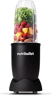 NutriBullet 900 Watts, 9 Piece Set, Multi-Function High Speed Blender, Mixer System with Nutrient Extractor, Smoothie Maker, All Black, NB-201, "2 year Warranty"