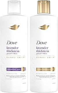 DOVE Shampoo, lavender thickness, boosts volume for thicker looking hair*, 400ml + Conditioner, 320ml