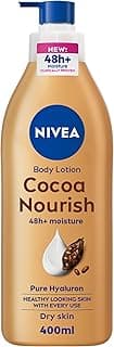 NIVEA Body Lotion for Dry Skin, Cocoa Butter with Pure Hyaluron, 48H Deep Moisture, 400ml