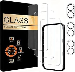 ZORBES® Compatible with iPhone 17, Screen Protectors & Lens Protector Covers, HD Anti-scratch Tempered Glass Screen Display Protectors, Snap-on Lens Covers, Bubble Free Installation