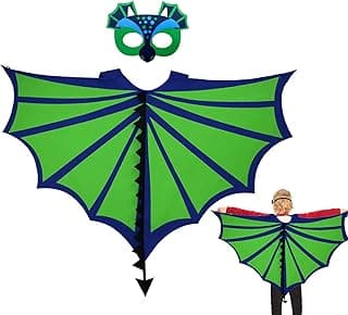 KASTWAVE Dinosaur Cape for Kids, Dinosaur Wings Costume, with Dinosaur Mask, Kids Dragon Cape, for Kids Dress Up for Boys Cosplay, Themed Party and Fancy Dress, for 4-9 Years