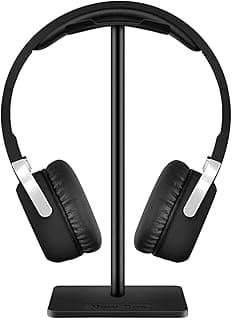 Bingcute Aluminum Desk Headphone Stand Hanger with Cable Holder for Sennheiser Sony Audio Technica Bose Beat AKG Gaming Headset Display Table Display Rack Hanger Support Black