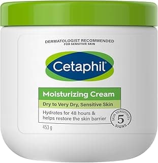 Cetaphil Face & Body Moisturising Cream for Men & Women, Dry to Very Dry Sensitive Skin, Non-Comedogenic, With Niacinamide & Vitamin B5, Unscented, 453g