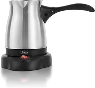 JANO 600W Electric Coffee Machine, Stainless Steel, 400 Ml, Easy-To-Control Plastic Handle, Silver/Black JN03402, 2 Years Warranty
