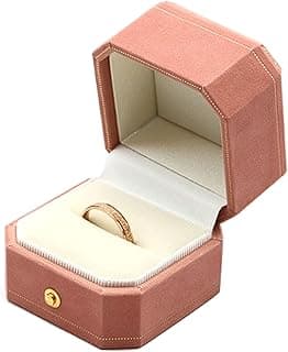 TYBGAU Boutique UK Octagonal Lace Jewelry Box Storage for Engagement Rings and Necklaces Creative Display Stand for Diamond Engagement Rings Gift Packaging, 6*6*5.5cm, Agarwood