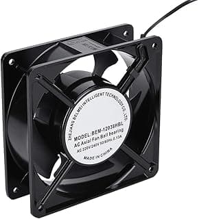 Hyuduo Small Size Welding Machine Cooling Fan 120 * 120 * 38mm Metal Axial Fan 28W Pure Copper Motor 2600 High Speed Low Noise 82CFM Volume Used in Household Appliances and Cabinets