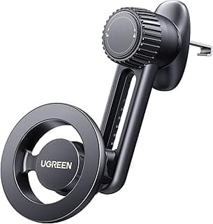 UGREEN for Magsafe Car Phone Holder Magnetic Car Mount, [360° Rotation for Air Vent], One-hand Auto Lock, Metal Hook Mobile Holder, Fit for iPhone 17/16/15/14, Samsung S25/24/23, 5.8-7.2" Smartphone