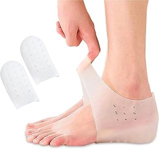 通用 2 Pairs Invisible Height Increase Insole for Men Women Silicone Height Increased Socks Height Increasing Insoles Soft Gel Heel Lift Pads Heel Cushion Inserts Taller (2Inch/5cm) (white)