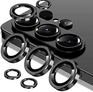 For Samsung Galaxy S26 Ultra Camera Lens Protector, [Not Easy to Break] [Strong Absorbent] Optical Grade Tempered Glass + Single Metal Ring Scratch-Resistance Camera Screen Cover (Black, S26 Ultra)