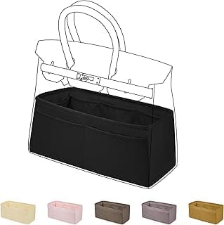 DGAZ DGAZ Purse Organizer Silky Smooth Fits Birkin 20/25/30/35/40/45/50 Bags,Luxury Handbag Tote in Bag Shapers, Silk,Women(Black,BK30,Retourne)