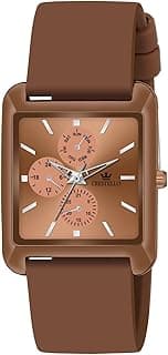 CRESTELLO Silicone Strap Analog Wrist Watch for Men (Brown/Green/Blue/Black Dial) | CR-G032SLC