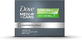 Dove Men+Care Refreshing Cleansing Bar, Extra Fresh, 3in1, for Clean Face, Body and Shaving, with 1⁄4 Moisturizing Cream, 100g