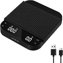 Ultrean Coffee Scale with Timer, 3kg/0.1g High Precision Drip Espresso Scale with Auto Tare, Rechargeable Kitchen Food Scale with Digital LED, Touch Sensor and Silicone Cover, 6 Units