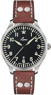 Laco Geneva 2.D 40 aviator watch, made in Germany, 40 mm diameter, high quality quartz watch with date display, type A, unique quality, outstanding workmanship, waterproof