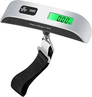VIGIND VIGIND Digital Luggage Scale, Portable Handheld Baggage Electronic Scale, Suitcase Scale with Temperature Sensor and 110 Pound Capacity Hanging Luggage Weight Scale for Travel - Battery Included