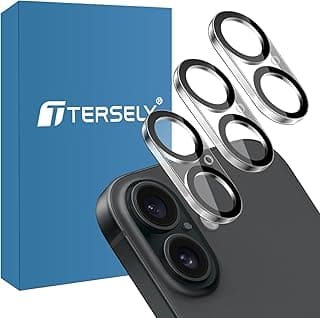 T Tersely [3 Pack] Camera Lens Screen Protector for iPhone 16 and iPhone 16 Plus, 9H Hardness Transparent HD Protective Tempered Glass Protector Film