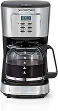 BLACK+DECKER 12-Cup Coffee Maker, 900W Programmable Drip Coffee Machine, 1.5L Glass Carafe, 24-Hour Timer, Keep Warm Function, LCD Display, Auto Shut-Off, Boil Dry Protection, Black - DCM85-B5