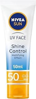 NIVEA SUN Cream, UV Shine Control Sunscreen Face Protection, SPF 50, Tube 50ml