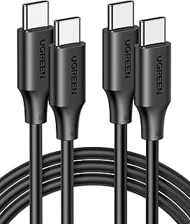 UGREEN 100W USB C Cable 2M 2Pack, 20V 5A Type Charging Cord PVC PD Fast Charge Type C Cable for iPhone 17/16 Pro Max, MacBook Air/Pro, iPad, Samsung Galaxy S25 Ultra/24/23, Pixel, Switch, USB Charger