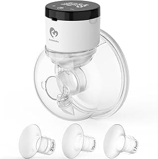 Bellababy Wearable Breast Pump Hands Free, Touch Screen Electric Breast Pump Wireless Portable, 4 Modes 9 Levels Suction, 6 oz 1 Pack. (24mm Flange, Come with 21mm/19mm/17mm Inserts)