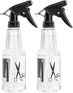 MOMENT MOMENT 2 Pack 500ml Fine Mist Spray Bottles for Hair, Empty Plastic Water Sprayer for Hairstyling, Cleaning, Plants, Pet Care,Barber Shops, Salons,16.9 Oz (Clear)