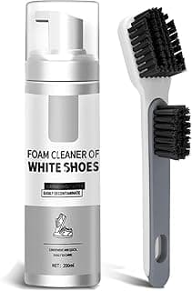 NALACAL Shoe Cleaning Kit, 200ml White Shoe Cleaner with Brush, Foam Sneaker Cleaner Removes Dirt and Stain, Shoe Cleaner Kit with Brush for White Shoes, Leather, Knit, Boots, Canvas, Suede, PU, Fabric