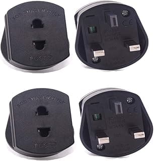 YUNSYE Adapter Plug,White UK 2 Pin To 3 Pin 1A Fuse Adaptor Plug,For Shaver/Toothbrush by YUNSYE British plug adapter 4 Pack (Black)