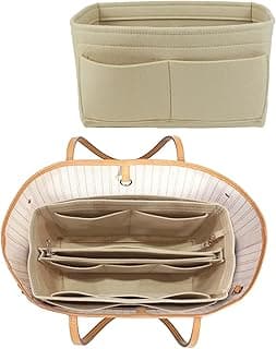 Lmeison Lmeison Felt Fabric Handbag Organizer Bag ââ‚¬â€œ fits Speedy 30, Longchamps Tote Bag, Beige
