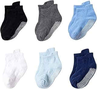 Paratoland Ki-Shop Toddler Socks for Boys and Girls - Non Slip Baby Socks - Breathable Low Cut Anti Skid for Kids