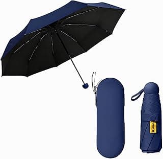 GoodTool Portable 8-Fold Travel Umbrella, UV Resistant Folding Umbrella, UPF 50+ Sun & Rain Protection, Lightweight Pocket Umbrella with Storage Box for Daily Use & Travel