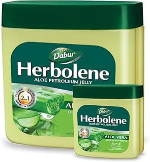 Dabur Herbolene Aloe Vera Petroleum Jelly (425 + 115 ml Free) | Enriched with Aloe Vera and Vitamin E | For Dry and Rough Skin or Chapped Lips | Value Pack