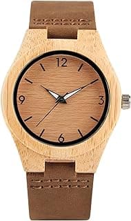 TAPAJYMYH Watches 1PC السيدات الخشب العصرية كوارتز ساعة اليد جلد طبيعي Watchband خشبية ساعة اليد النسائية