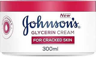 Johnson & Johnson Glycerin Cream for cracked skin,300ml,enriched with vitamin E, for dry and cracked areas, soothing and repairing formula,helps to relieve cracked and dry skin in just one application