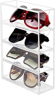 CityRiya-Long Sunglasses Organizer, Sunglass Storage Box, Acrylic Eyeglass Case Storage Organizer, Clear Eyeglass Holder Sunglass Case, Eyewear Display Case Make-up Storage Drawer Tray Jewelry Tray