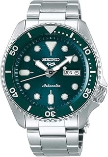 Seiko Seiko Mens SRPD61K1 Analgoue Stainless Steel Band Sport Watch, Emerald Green/Dark Silver, 1K1