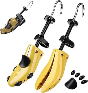 SYOSI Shoe Stretcher Shoe Trees, Professional Shoe Stretcher, Tough Plastic Shoe Tree, Adjustable Length & Width Durable Shoe Shaper for Men Women kids, Yellow L-Size