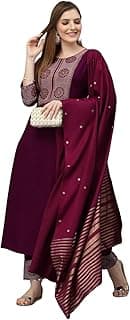 KLOSIA Women Viscose Straight Megha_wine_01