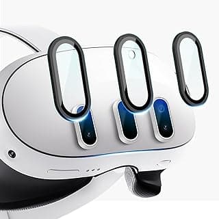 T Tersely New Upgrade Camera Lens Protector for Meta Quest 3 Accessories, Alloy Frame, 9H Hardness Tempered Glass, Anti-Scratch, Easy to Install - Black