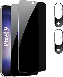 (2+2PCS) RUNGOS for Google Pixel 9 Privacy Screen Protector Tempered Glass, with Camera Lens Protector [2.5D Full Coverage] Anti Spy Privacy Screen for Google Pixel 9 Screen Protector Anti Peep 2st