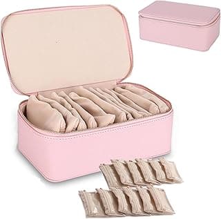 LEFAFA LEFAFA Travel Jewelry Box,Portable PU Leather Jewelry Organizer with 12 Pcs Pcs Velvet Jewelry, Large Capacity Waterproof Familiarn Jewelry Case for Earring, Necklace, Rings,Jewelry Box for Women