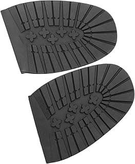 Rubber Anti Slip Heel Sole Repair Tool for Shoes, Black, and Comfortable, Front Sole 6.7in x 4.5in, Heel Sole 3.4in x 3.4in (Black Forefoot)